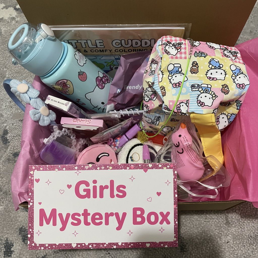 Girls Mystery Box - Card Leaning Against Box