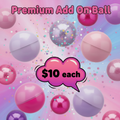 Premium Add On Ball - colorful shiny gumball machine balls in pink and purple with sparkles
